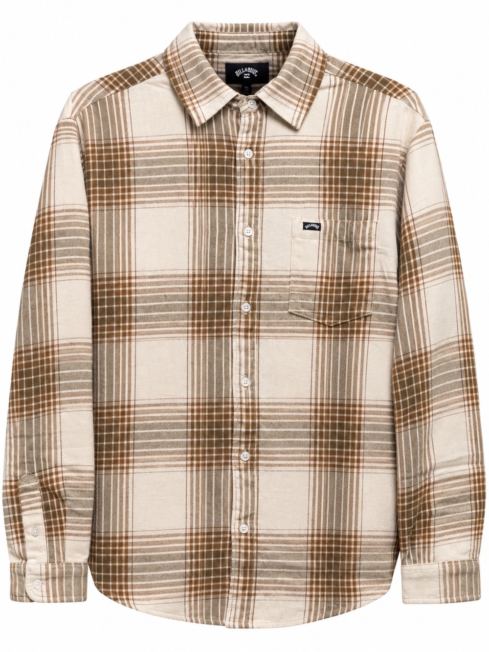 NWT Billabong Dallas LS Men’s Flannel Shirt Oat Plaid Medium Long Sleeve